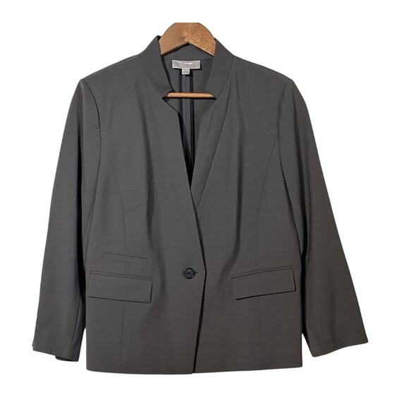 Nordstrom Collection Classic One‑Button Blazer · Wool Blend · Size 14 · Brown - Picture 2 of 9